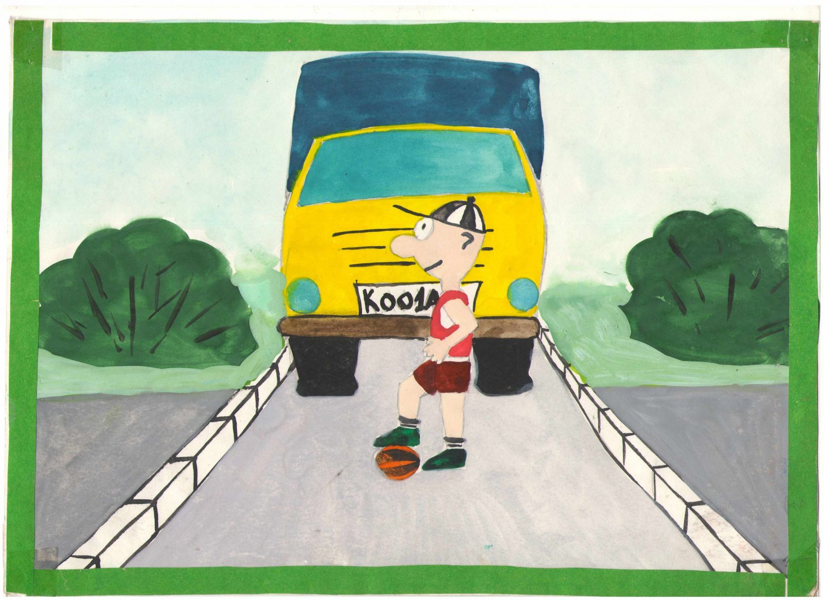 Детский рисунок на тему дорожные ловушки